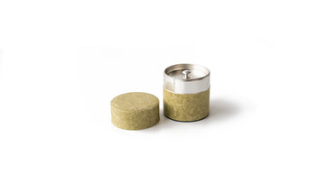 Green washi small tea canister