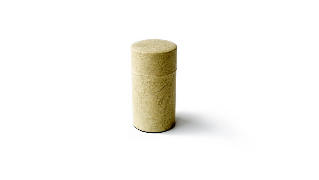 Green washi large tea canister